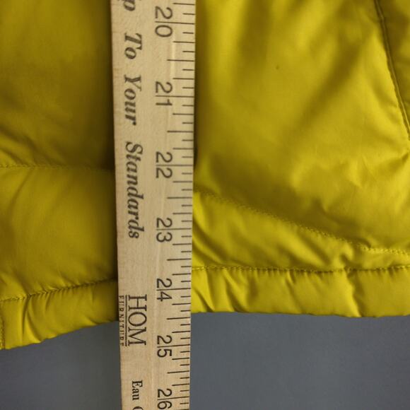 Lands End Down Puffer Vest Womens L Yellow Pockets Full Zip Outdoors - Picture 5 of 6
